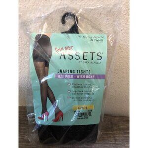 SPANX Size 2 Love Your Assets Textured Wish Bone Shaping Tights in Black